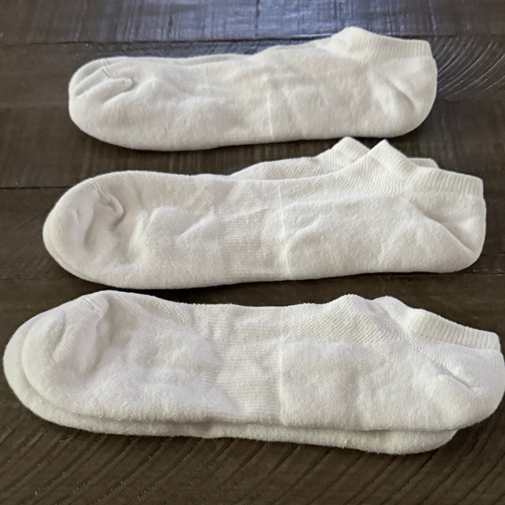 New! 3 Pairs White No-Show Socks for Men - Picture 2 of 3